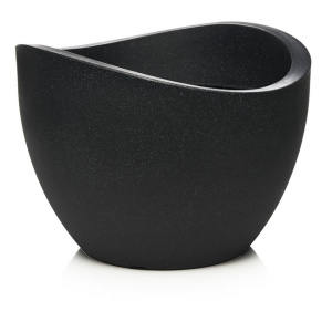 Кашпо для цветов Scheurich Wave globe пластик 30, гранитно-черный фото 1