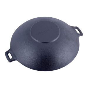 Cковорода чугунная Wok 30 см, со стеклянной крышкой Kamille, для индукции и газа KM-4814V фото 5