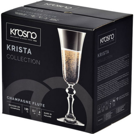 Набір келихів для шампанського Krosno Krista 6 шт 150 мл