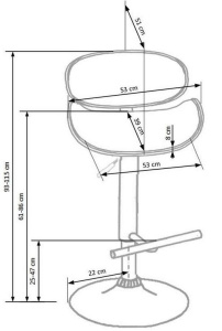Стілець барний H-44 фото 2 Стілець барний H-44 фото 2