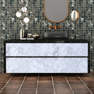 Самоклеящаяся пленка мрамор золотые соты 45x1000см фото 2