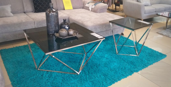 Журнальний столик Silver B димчасте скло/срібло