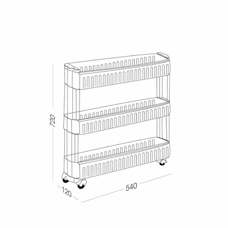 Етажерка MVM  3-рівнева FH-20 120х540х720 мм