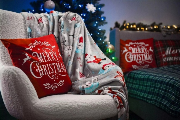 Плед Ardesto Flannel 160х200см, різдвяні котики