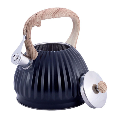 Чайник Kamille 3 л з нержавіючої сталі зі свистком та нейлоновою ручкою, для індукції та газу KM-1076