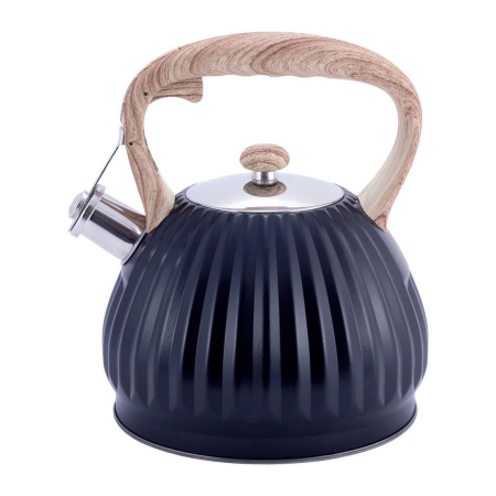 Чайник Kamille 3 л з нержавіючої сталі зі свистком та нейлоновою ручкою, для індукції та газу KM-1076