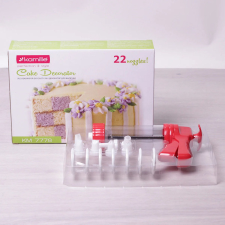 Кондитерський шприц-прес Kamille з пластику (21 насадка) KM-7778