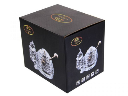 Банка для меду Медвежа з дерев. ложкою, 12х14 см 355-058