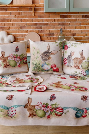 Наволочка декоративна Прованс Заєць з писанками Веснянка