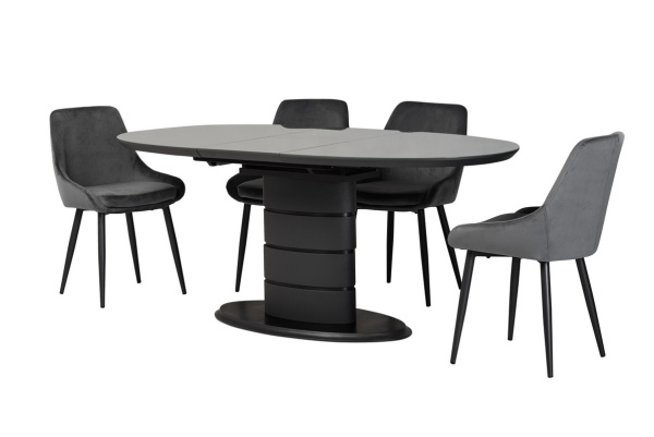 Обідній стіл  ТМ-65 Сірий 140(160)х90