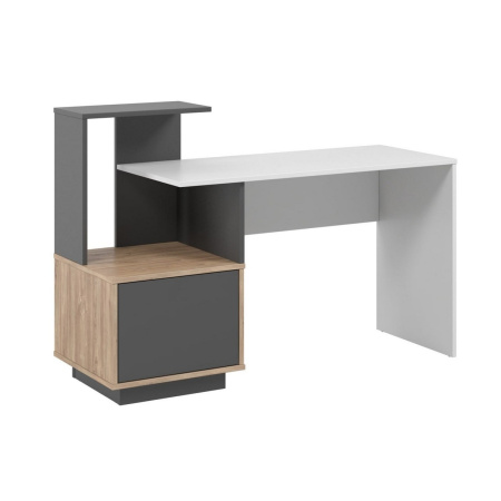 Письмовий стіл Криспер Антрацит/Дуб Канзас/Білий  (МC-320.1) 140х50x96 лівий