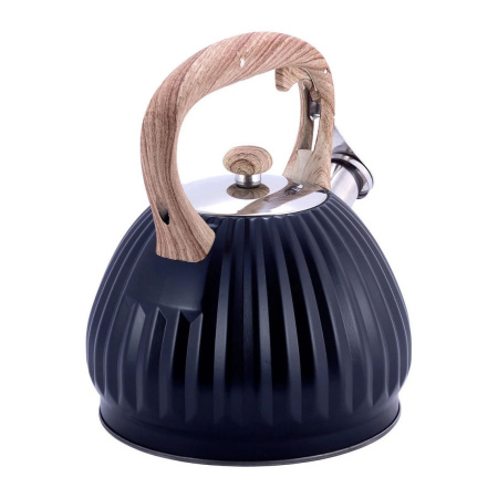 Чайник Kamille 3 л з нержавіючої сталі зі свистком та нейлоновою ручкою, для індукції та газу KM-1076