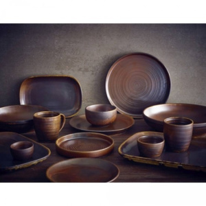 Тарілка презентаційна з бортиком Terra Porcelain Rustic Copper 21х2,9 см GenWare фото 3 Тарілка презентаційна з бортиком Terra Porcelain Rustic Copper 21х2,9 см GenWare фото 3