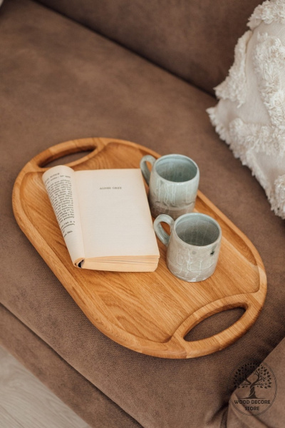 Таця/піднос Wood Decor з 2 ручками 50х30 см фото 3