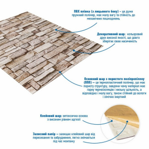 3D панель самоклеюча 70х77х0,2см фото 3