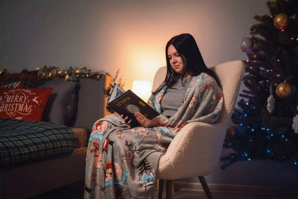 Плед Ardesto Flannel 160х200см, різдвяні котики