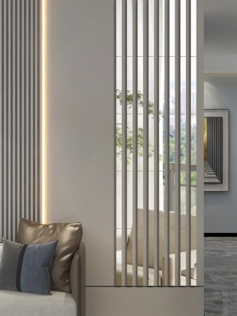 Дзеркальний настінний акриловий декор наліпка "Молдинг-20" 4 шт. срібло