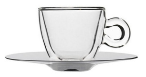 Набор чашек  для капучино Luigi Bormioli Thermic glass, с метал.блюдцем, 165 мл уп 2  шт 10086/01 фото 1 Набор чашек  для капучино Luigi Bormioli Thermic glass, с метал.блюдцем, 165 мл уп 2  шт 10086/01 фото 1
