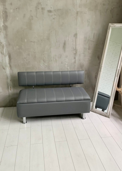 Прямой диван с нишей в экокожи K1 фото 2