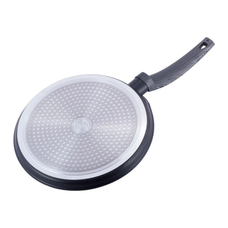 Сковорода Kamille для млинців 24 см з антипригарним покриттям Black marble з алюмінію, для індукції та газу KM-4126