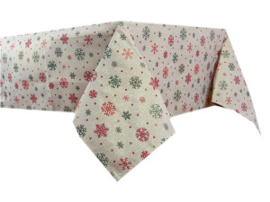 Скатерть гобеленовая Lefard новогодняя с люрексом Snowball lurex 140х140  см 715-034 фото 1 Скатерть гобеленовая Lefard новогодняя с люрексом Snowball lurex 140х140  см 715-034 фото 1