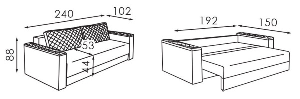 Прямий розкладний диван Торонто