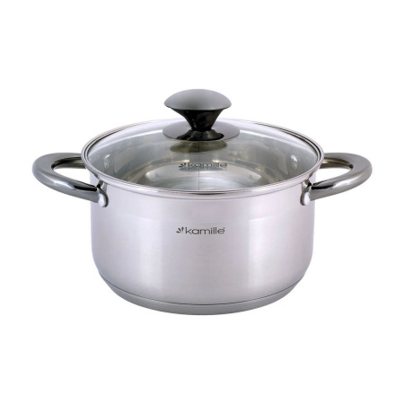 Набір каструль Kamille з нержавіючої сталі, 8 предметів, для індукції та газу (1.5 л, 2.0 л, 3.0 л, 5.0 л) KM-4927