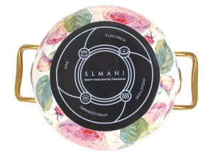 Кастрюля эмалированная Elmani с крышкой 763-003-1 фото 2 Кастрюля эмалированная Elmani с крышкой 763-003-1 фото 2