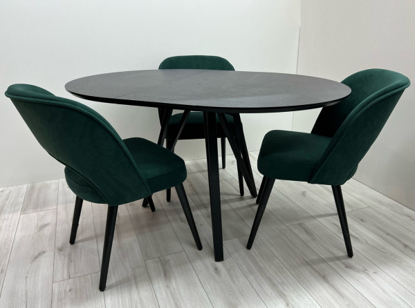 Стіл обідній Sunset круглий розкладний з HPL (Arrows) фото 2