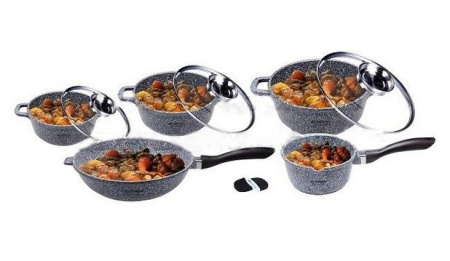 Набір посуду Edenberg з гранітним покриттям з 10 предметів EB-8110