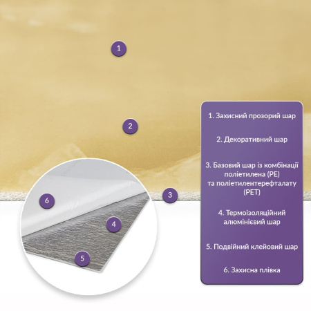 Самоклеюча стінова PET плитка 60x30x0,2см  бежевий мармур SW-00001670