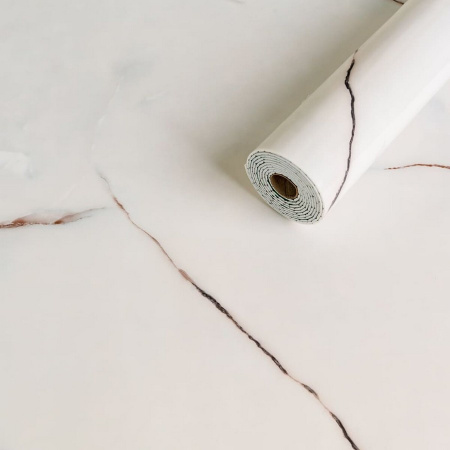 Самоклеюча стінова PET плитка у рулоні 60x300x0,2см білий мармур SW-00001697