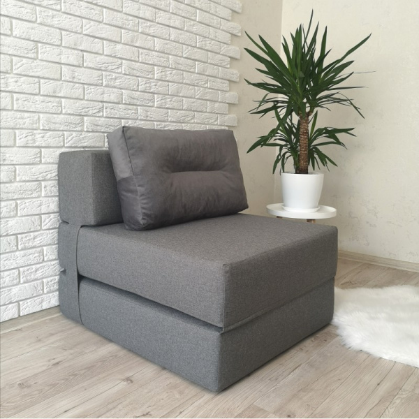 Диван-трансформер Стиль рогожка серый фото 1