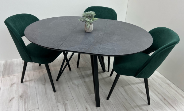 Стіл обідній Sunset круглий розкладний з HPL (Arrows) фото 3