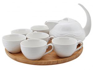 Чайний набір Lefard 7 пр. на бамбуковій підставці (чайник 1 л + 6 чашок, 200 мл) 944-030