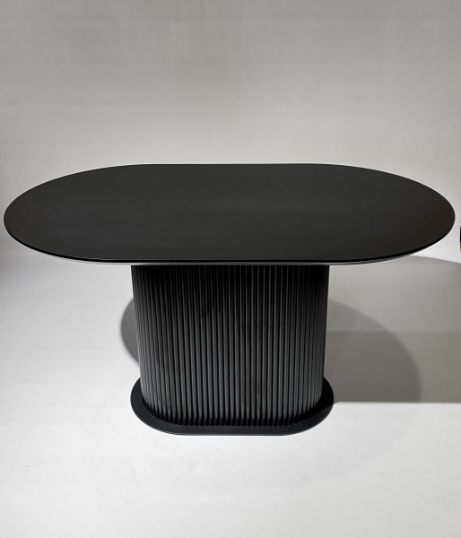 Стіл обідній овальний з HPL (Чорний) фото 1