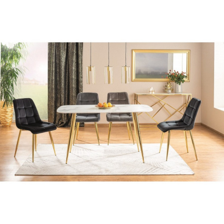 Стіл CERES білий/золото каркас 140X80