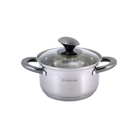 Набір каструль Kamille з нержавіючої сталі, 8 предметів, для індукції та газу (1.5 л, 2.0 л, 3.0 л, 5.0 л) KM-4927