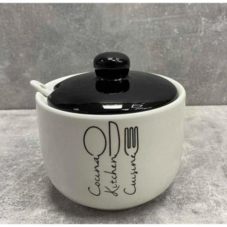 Цукорниця зложкою Happy Kitchen 11х7,5см  450мл