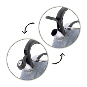 Чайник Kamille 3 л из нержавеющей стали, со свистком и нейлоновой ручкой, для индукции и газа KM-1073 фото 5