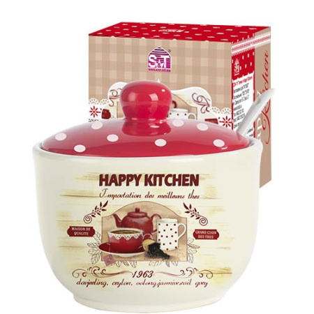 Цукорниця зложкою Happy Kitchen 11х7,5см  450мл