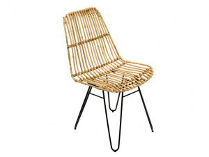 Плетений стілець Коста натуральний ротанг на металевій основі