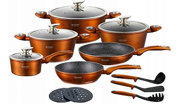 Набір посуду з мармуровим покриттям 15 предметів Edenberg EB-5618-1