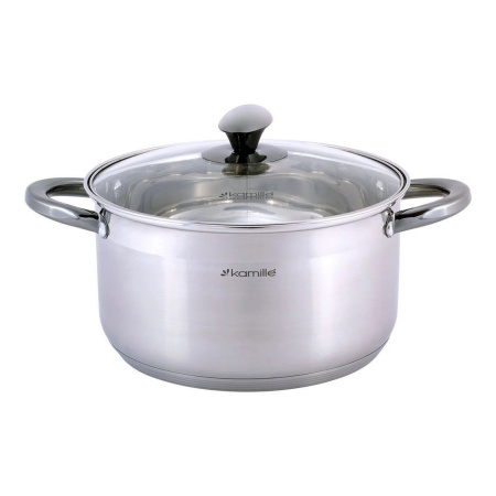 Набір каструль Kamille з нержавіючої сталі, 8 предметів, для індукції та газу (1.5 л, 2.0 л, 3.0 л, 5.0 л) KM-4927