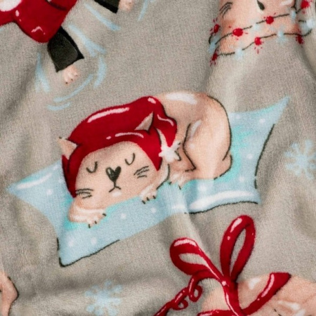 Плед Ardesto Flannel 160х200см, різдвяні котики