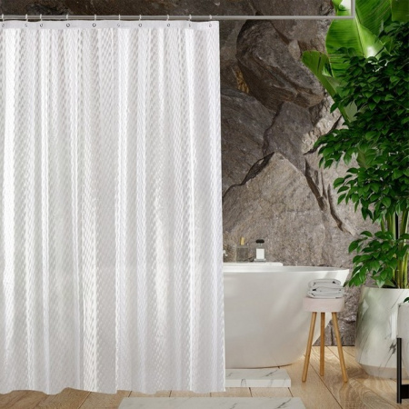 Шторка для ванної кімнати TIANA KRAINE PERL 3D 180х180 з кільцями