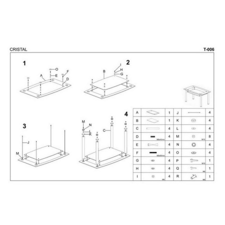 Стіл обідній  Cristal 150х90