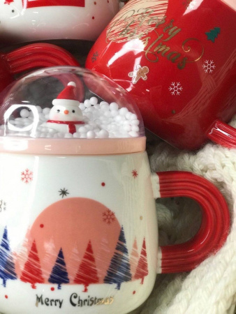 Чашка Olens   Різдвяні свята з ложкою і кришкою , 300мл