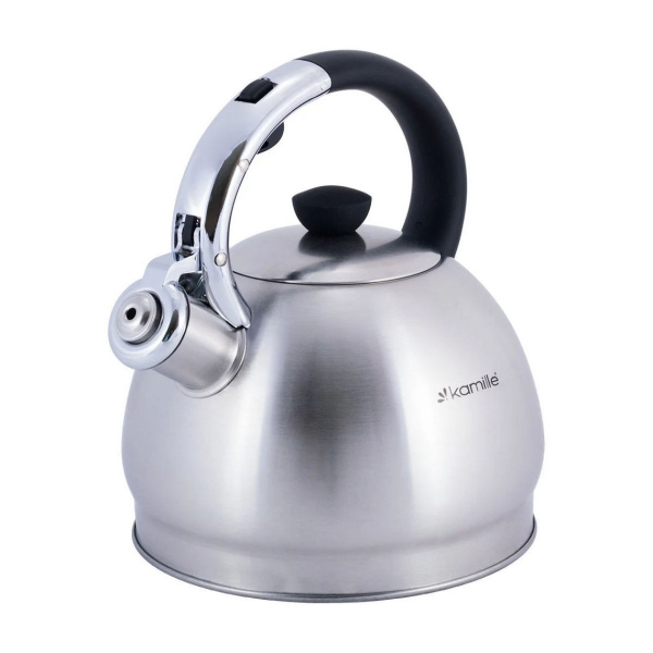 Чайник Kamille 2 л, из нержавеющей стали со свистком KM-0694BN фото 3
