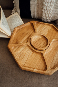 Менажниця Wood Decor Восьмигранна 35 см + соусник фото 3 Менажниця Wood Decor Восьмигранна 35 см + соусник фото 3